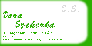 dora szekerka business card