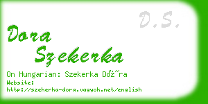 dora szekerka business card